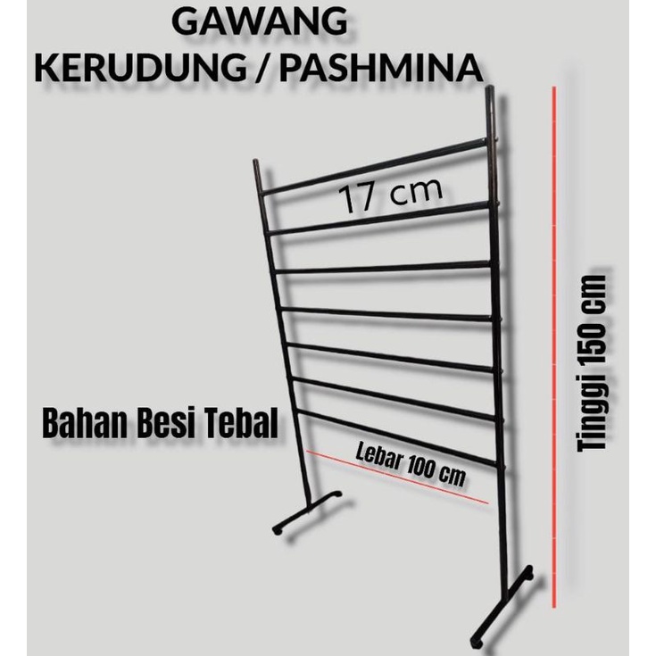 GAWANG PASMINA / GANTUNGAN KERUDUNG 7 SUSUN