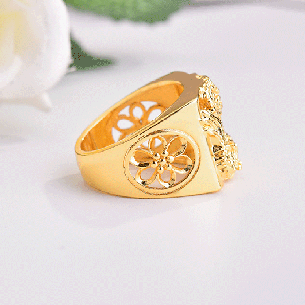 Cincin Kristal Berlian Naga Emas Hewan Baja Titanium Pria Punk Fashion Perhiasan Aksesoris Gold Rings