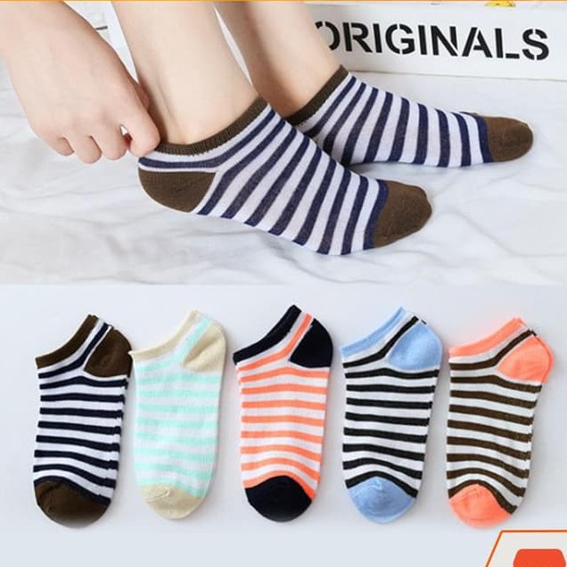 Kaos Kaki Wanita Garis Unisex Fashion Japan Kaos Kaki Pendek Wanita Ankle Socks Import Kaos Kaki Wanita IMPORT Semata Kaki Kaos Kaki Ankle Stripe Kaos Kaki Perempuan Kaos Kaki Mata Kaki Stripe Warna Warni