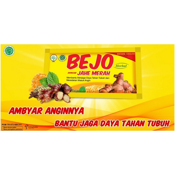 Jual Bejo Jahe Merah Herbal1 Box (12 sachet) | Meredakan masuk angin | memelihara Daya tahan tubuh