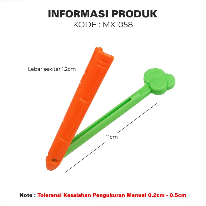 Penjepit Kemasan Makanan Snack Motif Wortel Klip Bahan Plastik MX1058