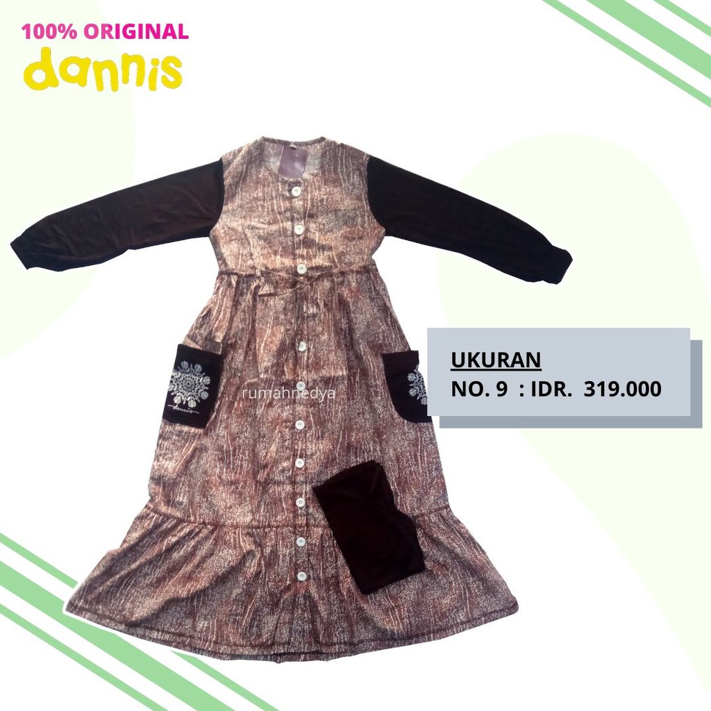  BAJU  GAMIS  ANAK  PEREMPUAN DANNIS SIZE 9 USIA 9 10 THN 