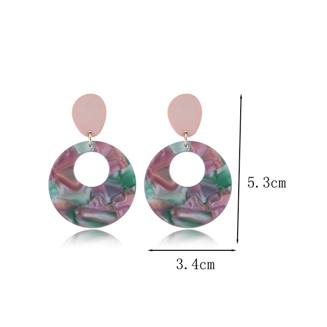 LRC Anting Tusuk Fashion Color Shell Earrings A57883