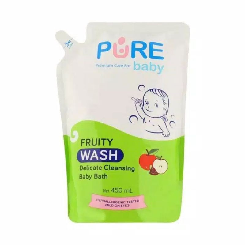 PURE BABY MURAH BABY WASH FRESHY &amp; FRUITY 230ML / 450ML PUREBABY PUMP REFILL SABUN CAIR MANDI ANAK