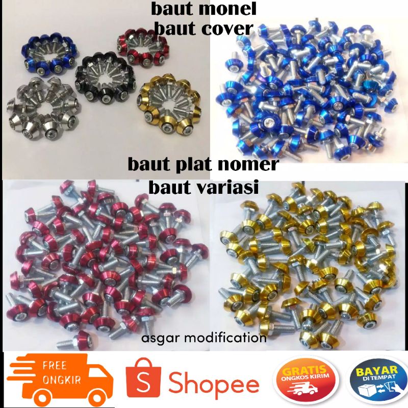 baut monel baut variasi cover motor baut variasi plat nomor