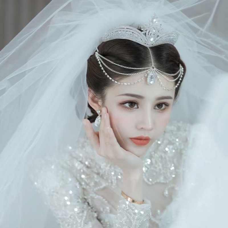 Set Mahkota Dan Tiara Kristal Mewah Untuk Wanita