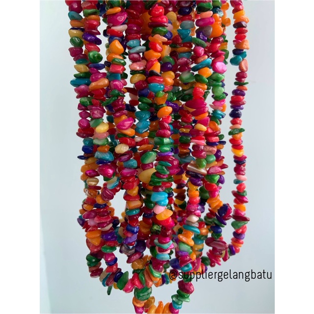 kerikil kerang MULTICOLOUR MIX WARNA 1cm bahan gelang kalung campur