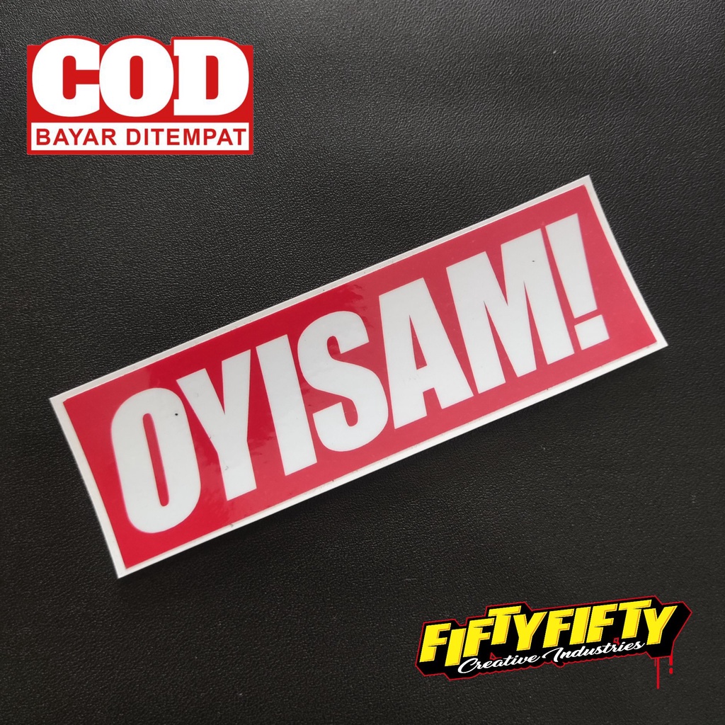 Stiker Print Cut BRAND DISTRO OYISAMI Stiker Printing Laminasi Glossy Tahan Air Stiker Motor Mobil Helm Sudah Membentuk Pola Desain