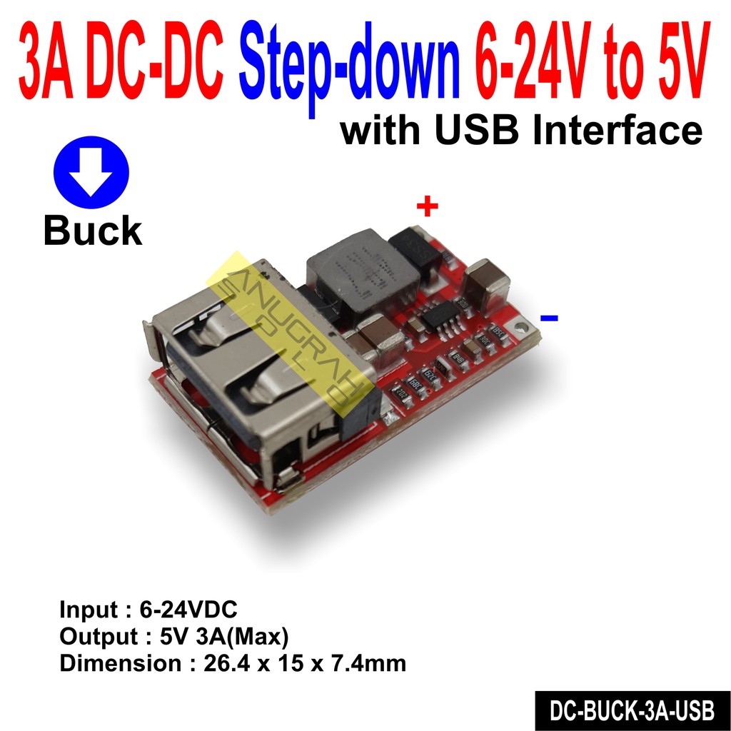 DC-DC Step Down Buck Module Mobile Charger 3A Stepdown Modul Cas HP Penurun Tegangan DC