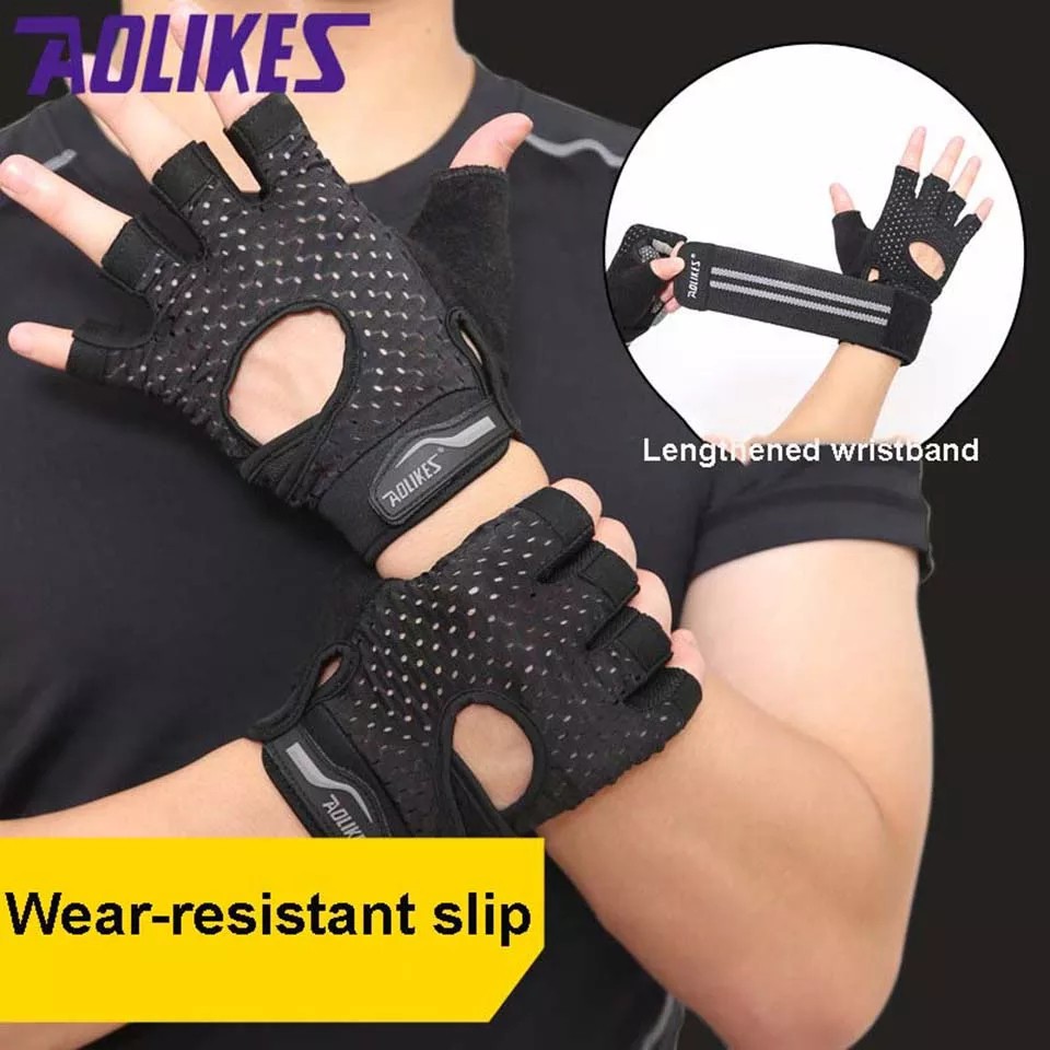 AOLIKES 113 Gloves Sarung Tangan Sepeda Motor Gym Fitness Hand Wrist Support