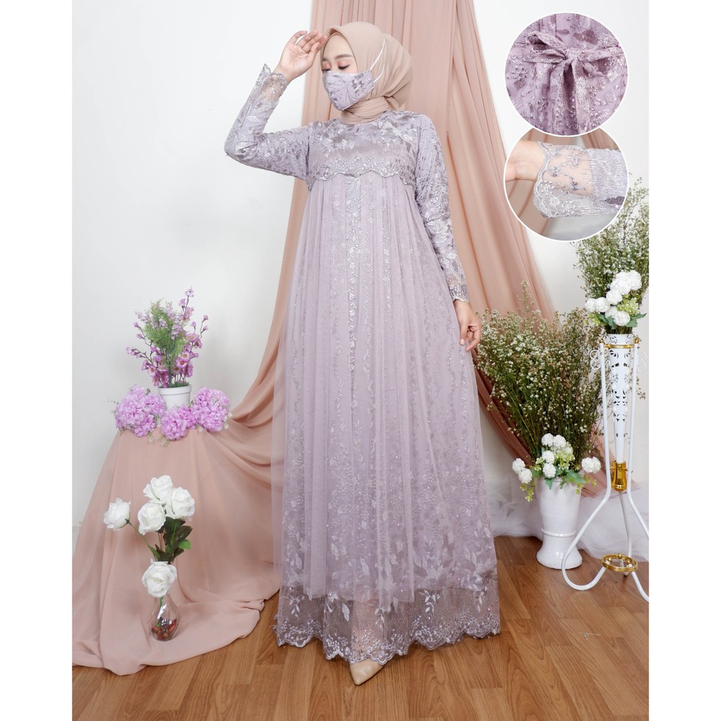 Syaheera Dress / Gamis Brukat / Kebaya Modern / Gamis Pesta / Gamis Tutu / Gamis Kebaya / Kebaya