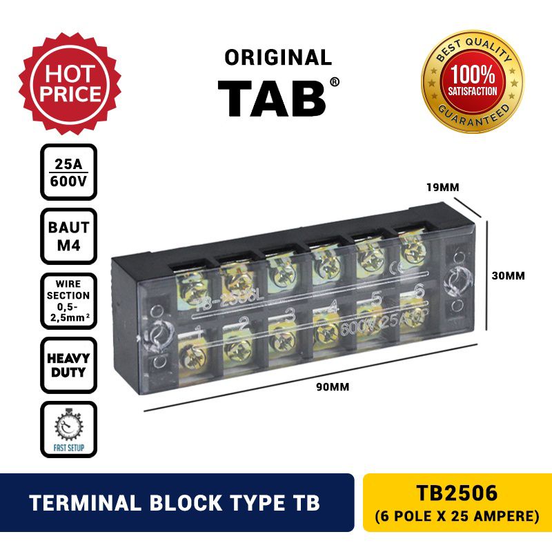 Terminal block / blok kabel TB2506 TAB /terminal kabel