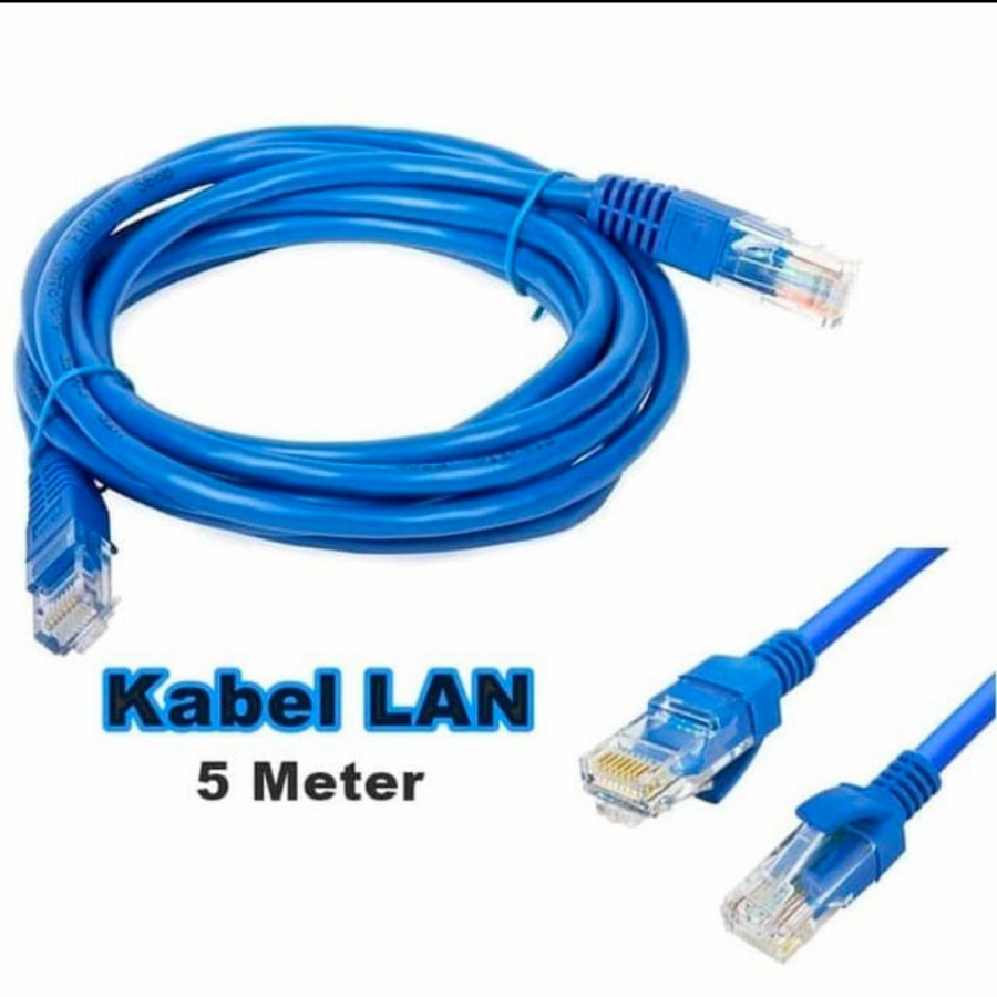 kabel Lan Cat 5E 5meter Biru / kabel lan cat 5e biru 5meter / kabel lan nyk cat 5e