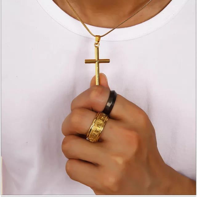 KALUNG EMAS TITANIUM LIONTIN SALIB PRIA WANITA