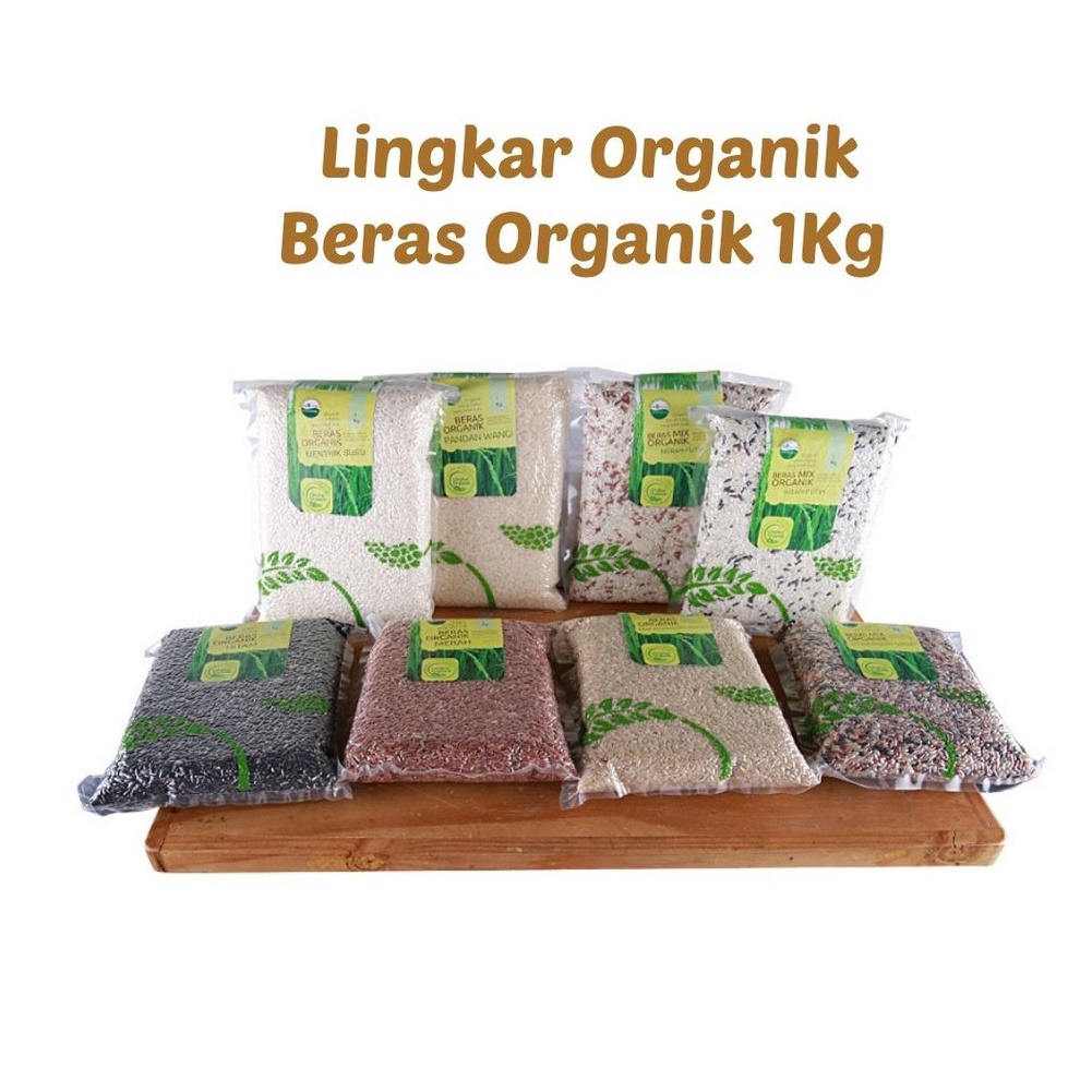 Beras LINGKAR ORGANIK - Beras Diet - Beras Organik Merah/Hitam/Coklat/Putih Organik - Vakum 1kg