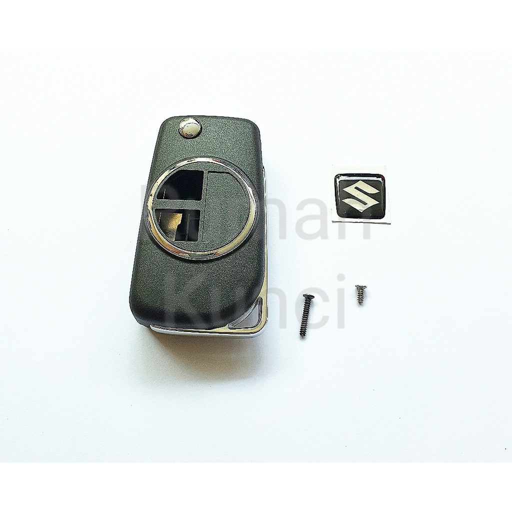 Casing Kunci Lipat Flip Key Suzuki Ertiga APV Swift Xover 2 Tombol + Logo
