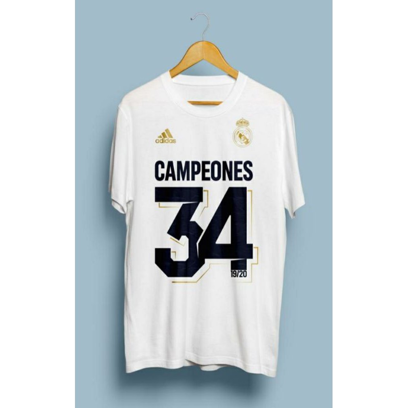 KAOS REAL MADRID CAMPEONES LA LIGA 2019-2020 34 BAJU TSHIRT madrid