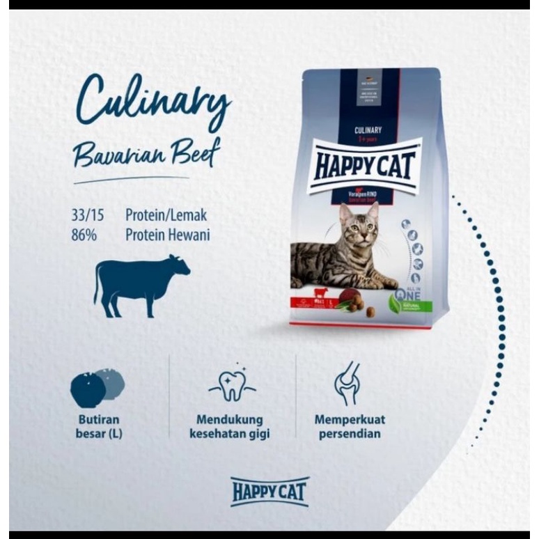Happy Cat Bavarian Beef Adult 1kg Repack / Makanan Kucing Happy cat