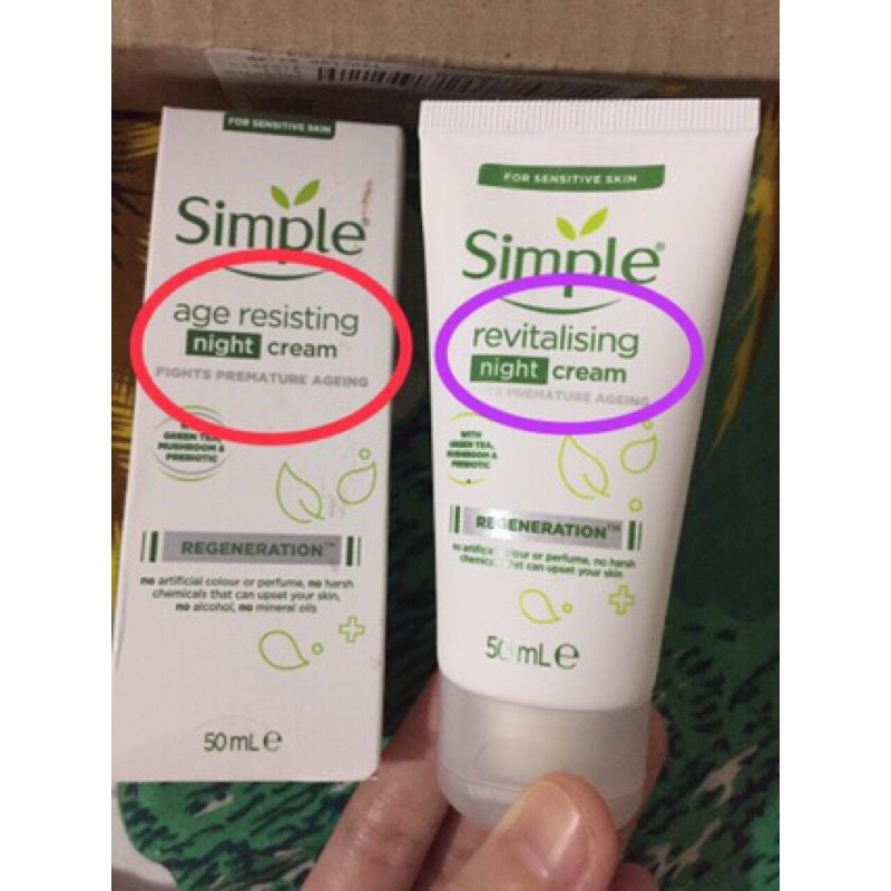 simple revitalising night cream