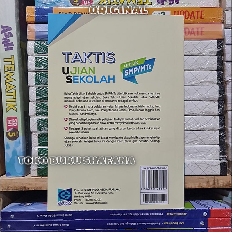 Original Buku Taktis Ujian Sekolah SMP/MTs Grafindo Media Pratama