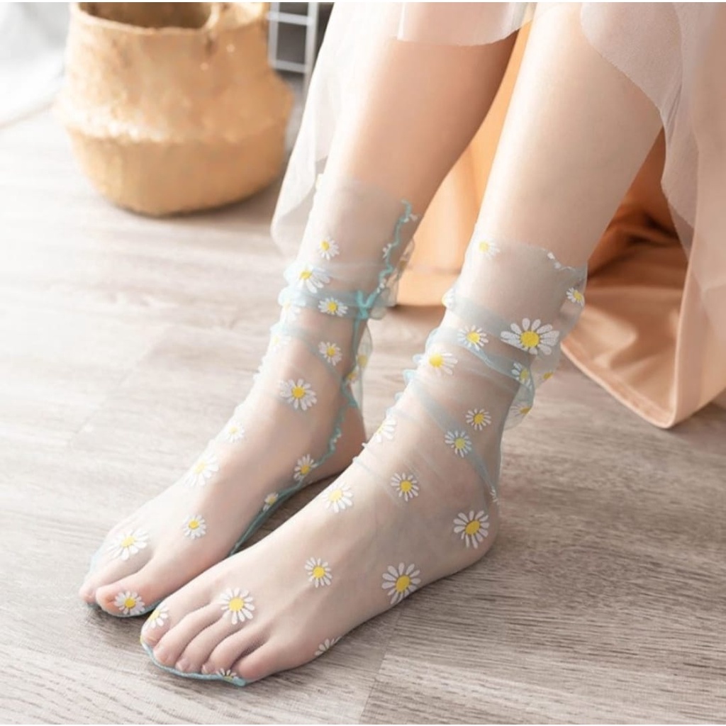 Kaos Kaki Transparant Tulle Socks Tile Sock - Gwynne88