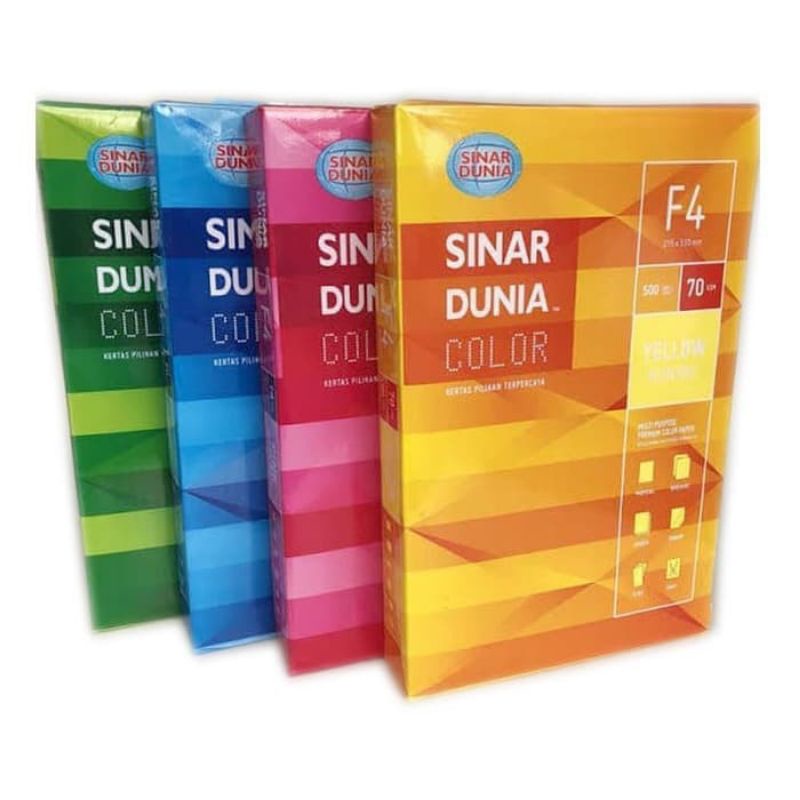 

Kertas HVS F4 Warna 70gr SINAR DUNIA - 5 Rim