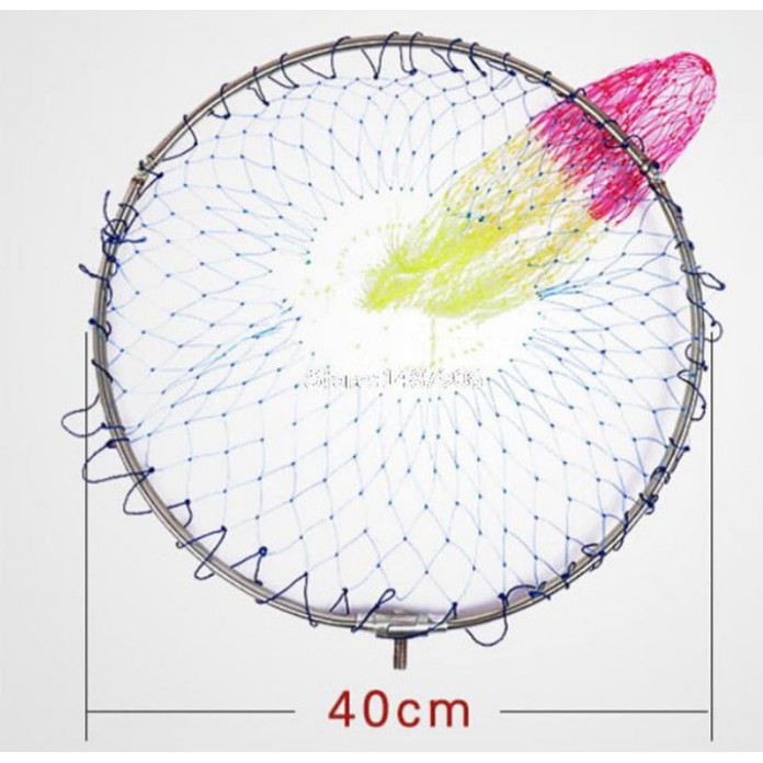 Serokan Ikan Jaring Pancing Penangkap Ikan 40cm dengan Gagang 2.1m (satu set)