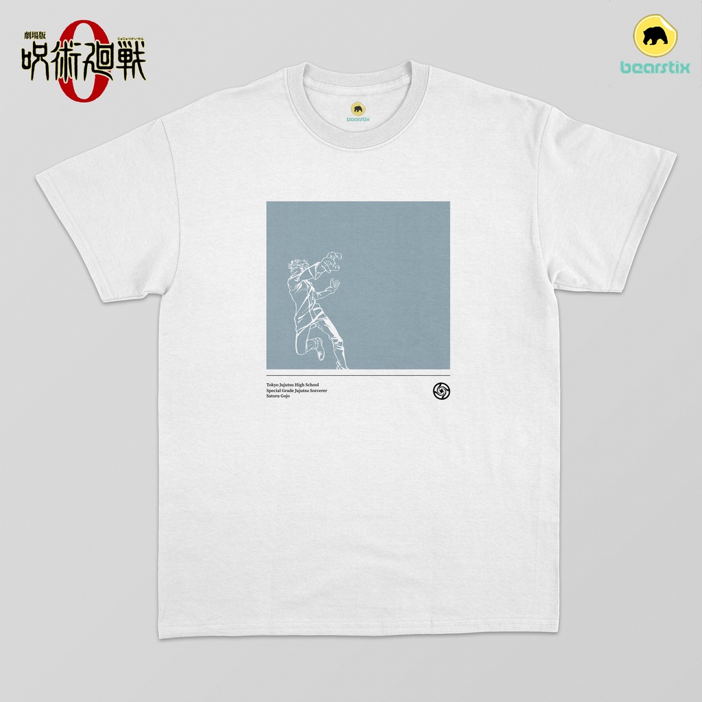 Bearstix - Tshirt Gojo Satoru - Baju Jujutsu Kaisen x Uniqlo - Kaos UT Jujutsu Kaisen 0 The Movie