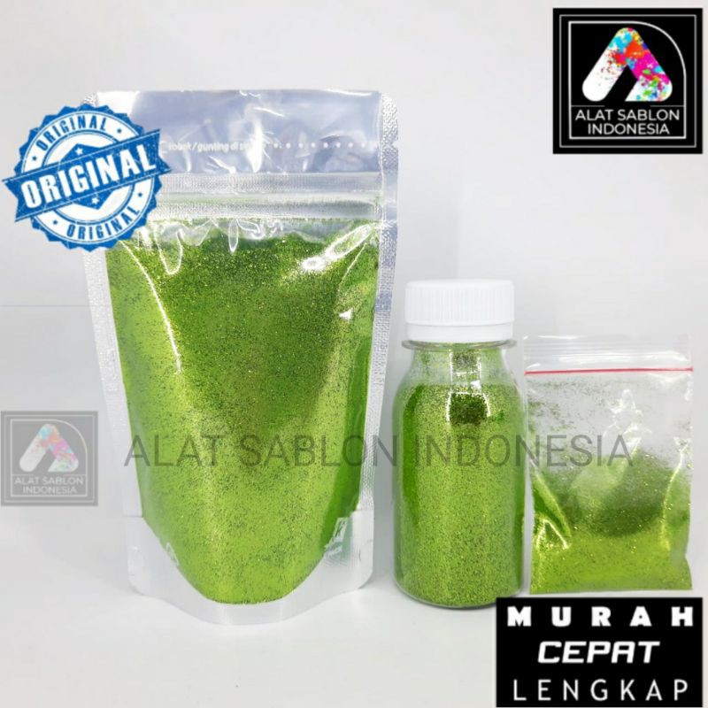 

LIME GREEN GLITTER BUBUK GLITER POWDER 50GR ALAT SABLON