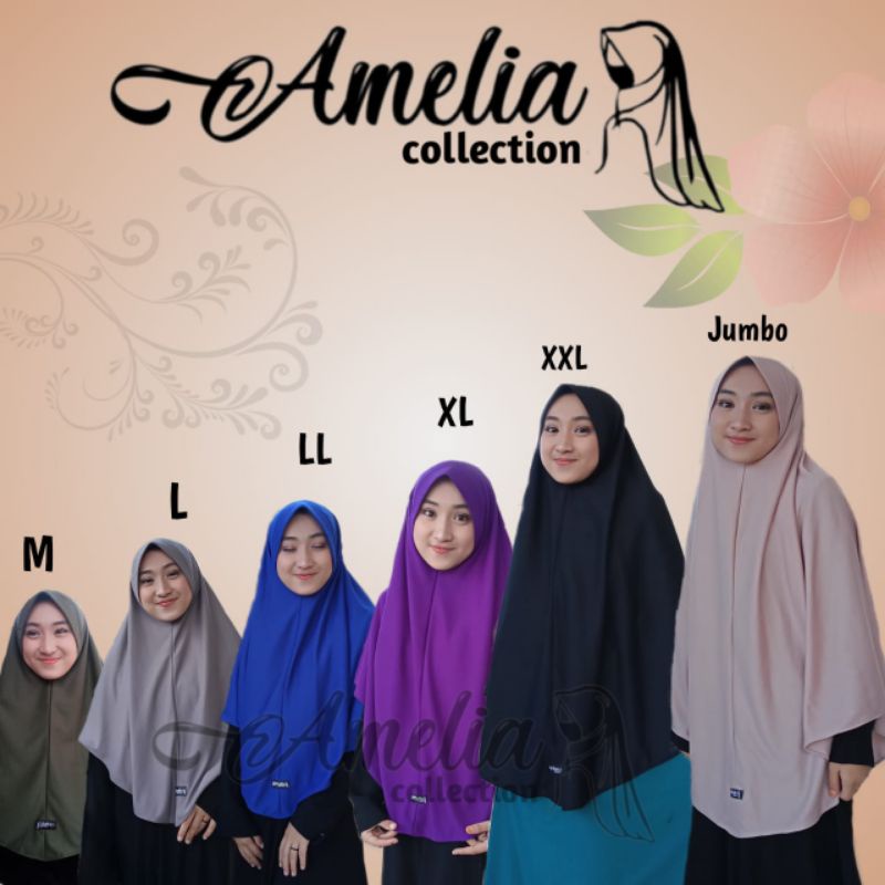 JILBAB SLEM POLOS AMELIA, jilbab kaos antem size M-LL ||jilbab354