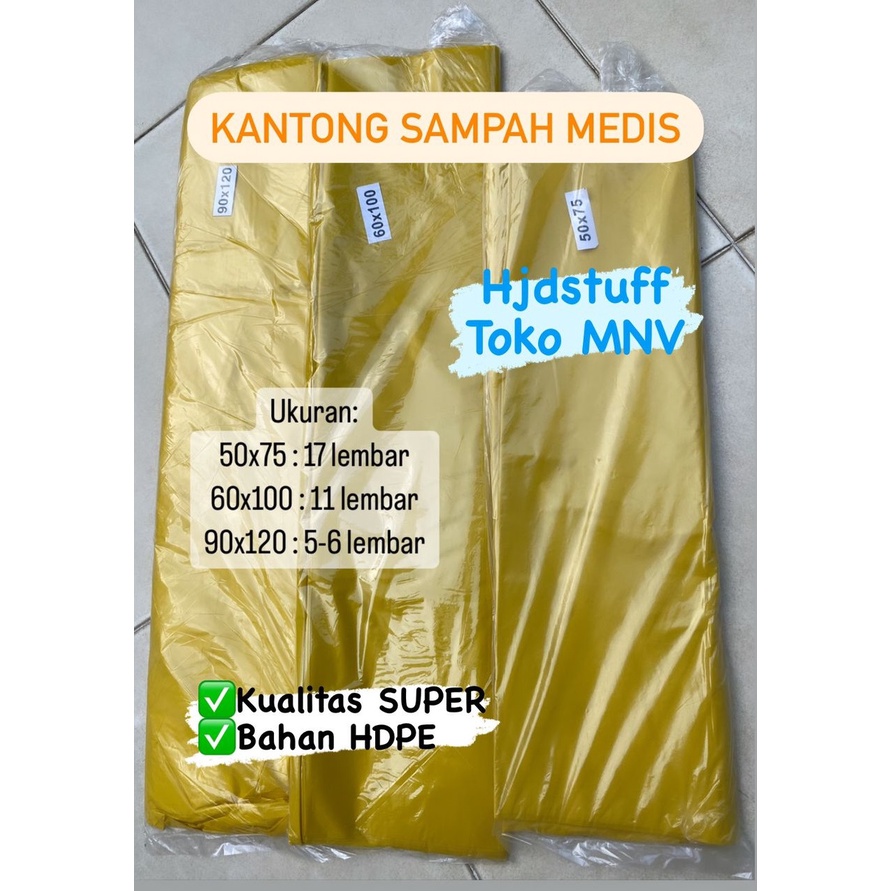 Plastik kuning Limbah Medis - Plastik Medis - Kantong sampah Medis - 90x120, 60x100, 50x75