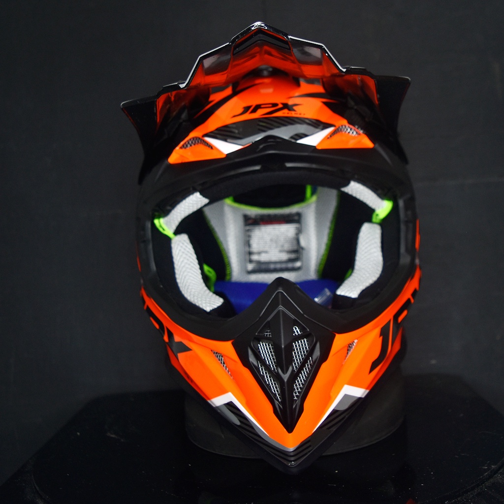 HELM JPX CROSS_FOX1 X35 - FLUO RED GLOSY  PAKET GANTENG GOOGLE SNAIL HELM JPX KLX ORIGINAL HELMET MOTO TRAIL SUPERMOTO HELM FULL FACE MOTO CROSS TERBAIK-4