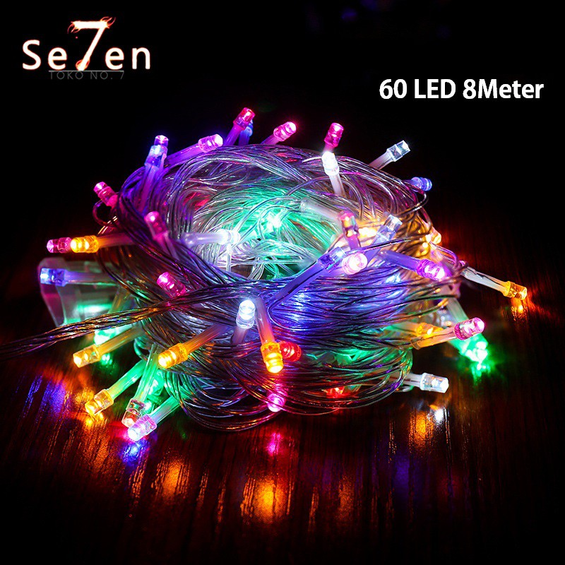  Lampu  Tumblr Rainbow Lampu  Natal  Led Twinkle Light 60L RGB 