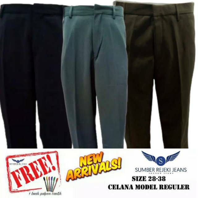 Celana Formal Kain Kerja Pria Warna Biru Coklat Abu abu Celana Formal Kain Kerja Pria Warna Biru Coklat Abu abu