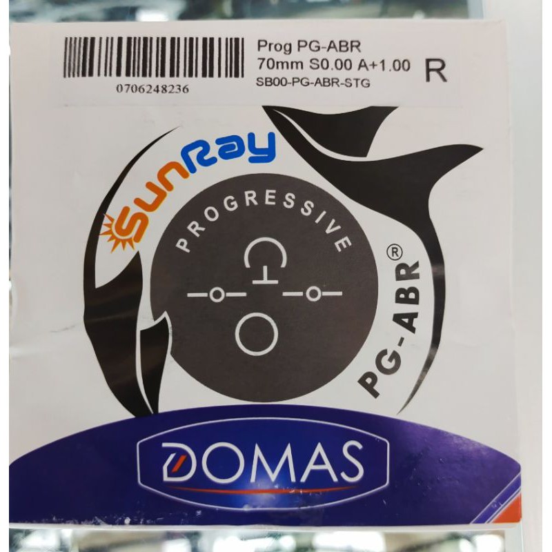 Lensa Kacamata Progresif Photocromic Blueray Domas SunRey PG-ABR 70 mm -