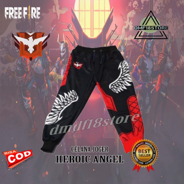 Celana Jogger Gaming anak Free Fire Heroic Angel Merah
