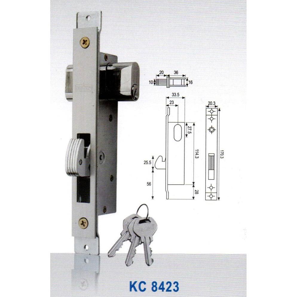 Aluminium Door Lock Kc 8423 Kunci Pintu Sliding Aluminium Kc-8423