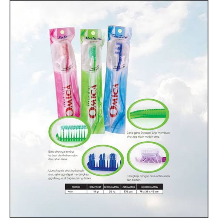 Sikat gigi dewasa omica helm
