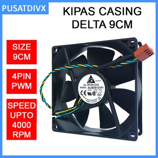 KIPAS CASING DELTA 9CM 90MM 4000RPM 4PIN PWM FAN CASE PC KOMPUTER DC