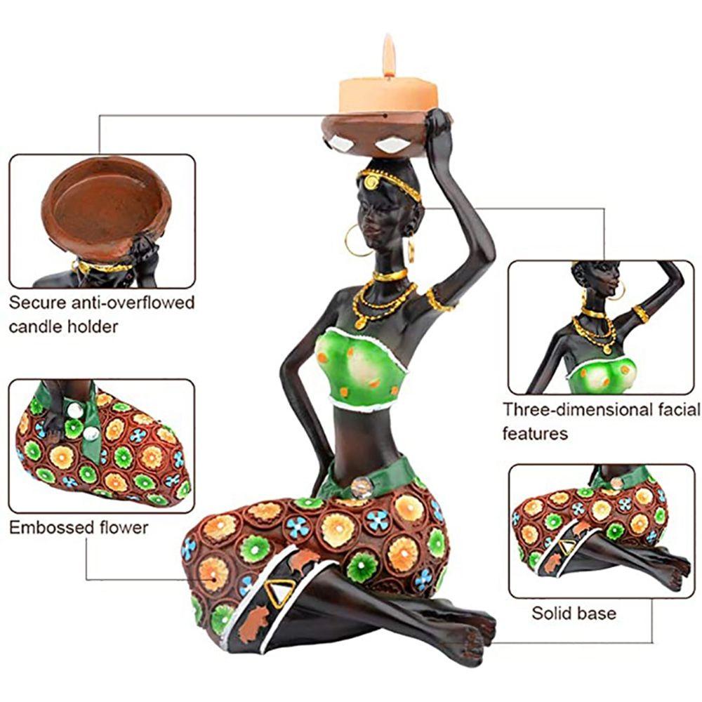 [Elegan] Tempat Lilin Dekorasi Minimalis Rak Buku Afrika Ornamen Ruang Makan Patung Statue