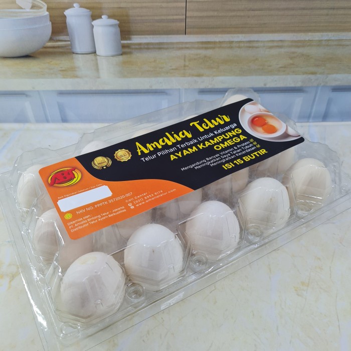 ABT - Telur Ayam Kampung TRIYAS OMEGA Amalia PREMIUM Garansi Segar - Isi 15 Butir bebas Salmonella dan E-Colli