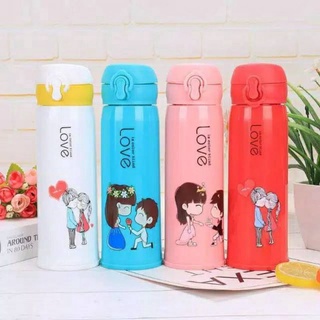 Botol minum kaca LOVE - Botol minum BPA FREE - Botol minum 450ml