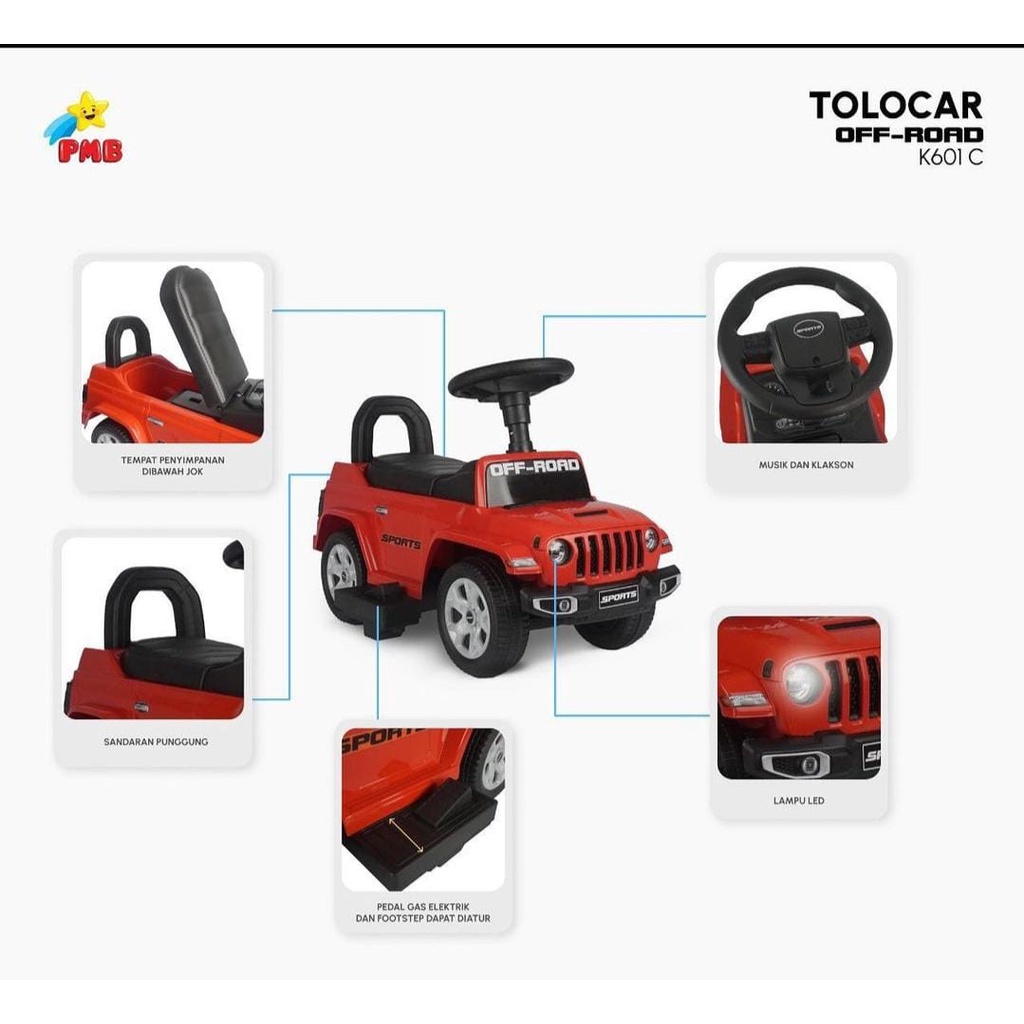 PMB Tolocar Off Road K601C  - Ride On Toys (Mobil Mainan Anak)