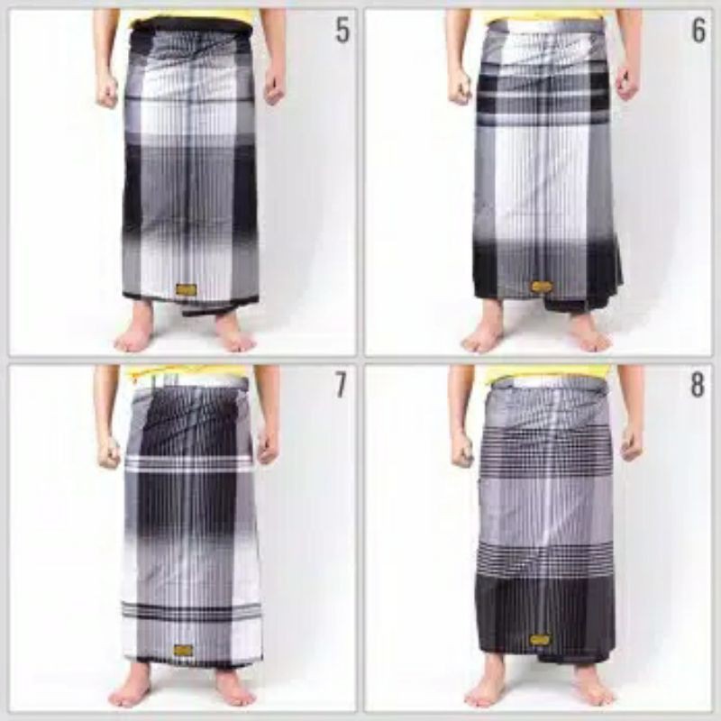 Sarung WADIMOR Motif Hitam Putih Black White HP - Kain Tenun Dewasa Pria Laki Santri Murah Bisa COD