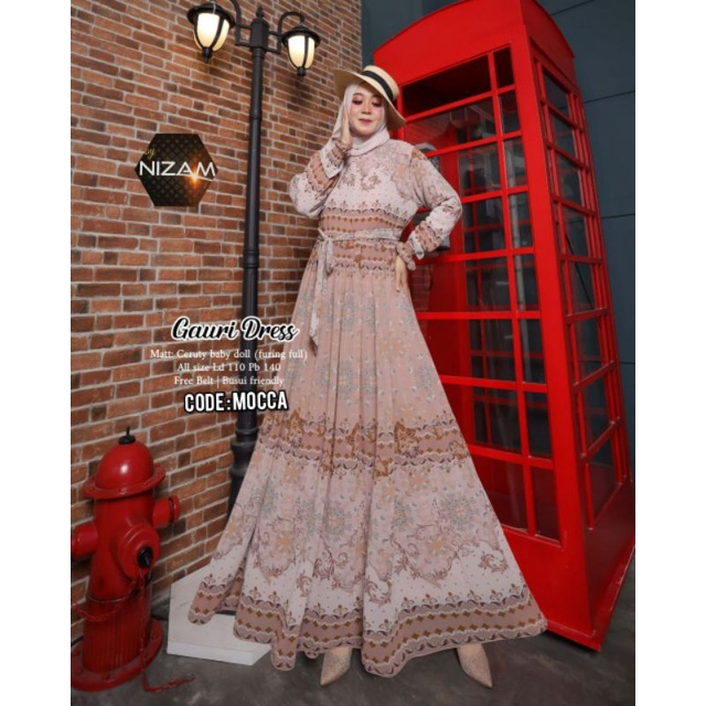 GAURI DRESS CERUTI BABYDOLL| Dress Muslim Busui Friendly | Gamis Free Belt
