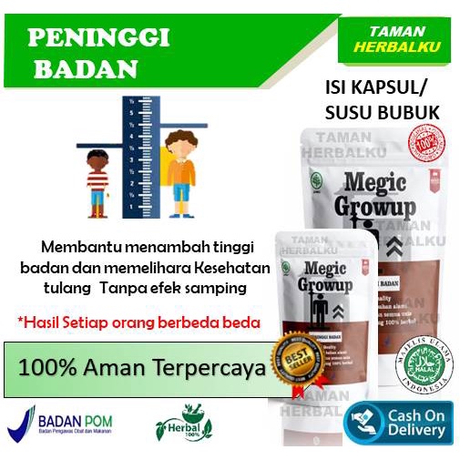 

MEGIC GROW UP KAPSUL Original Peninggi Badan Terlaris / Suplemen Susu Peninggi Badan / Obat Peninggi