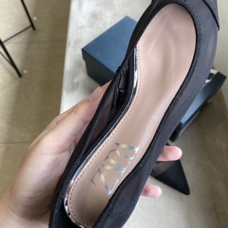 ZR SHOES : MESH BLACK FLATSHOES