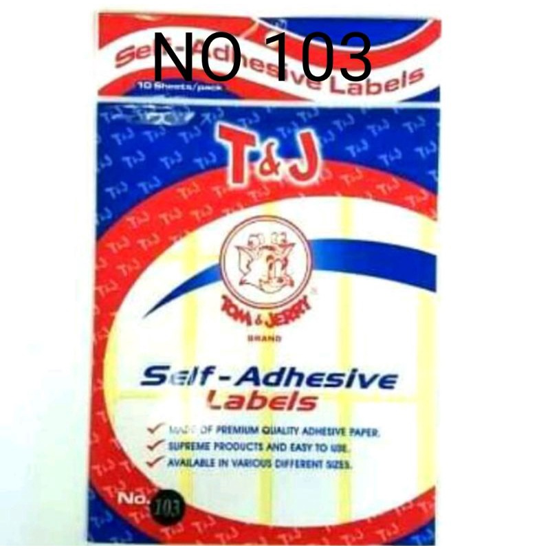 

T&J LABEL 98-120/ LABEL NAMA / STICKER TOM AND JERRY/ LABEL PUTIH