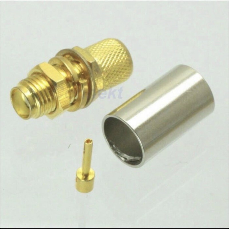 Konektor SMA female Crimp Type Rg6 5D LMR300 Gold Ring Nickle