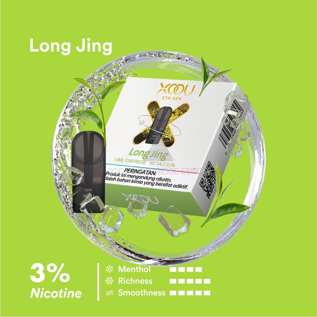 [PNCSID] [RELX COMPATIBLE] XOOU Mint Flavour Pods / Cartridge - Long Jing